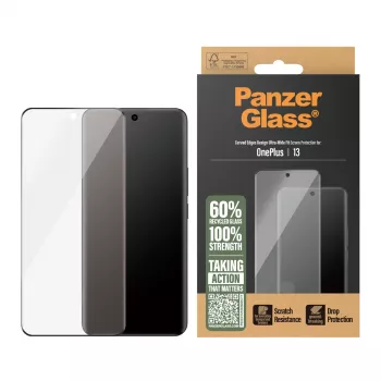 PanzerGlass ekrāna aizsargs OnePlus 13 Ultra-Wide Fit, izturīgs pret skrāpējumiem un triecieniem