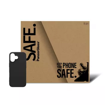 PanzerGlass SAFE. TPU Macītis iPhone 17 — Melns, triecienabsorbējošs aizsargvāciņš