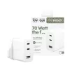 PanzerGlass empower™ by ® Turbo 70W daudzportu lādētājs ar 2 x USB-C + USB-A | UK spraudnis | Sudrabbalts