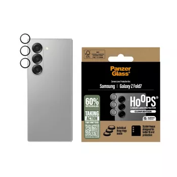 Kameras objektīva aizsargs PanzerGlass Hoops Caurspīdīgs Samsung Galaxy Z Fold7 (Rūdīts stikls, Silikons)