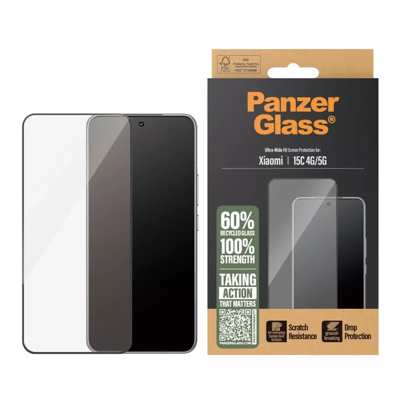 PanzerGlass® Ekrāna aizsargs Xiaomi 15C 4G | 5G | Ultra-Wide Fit