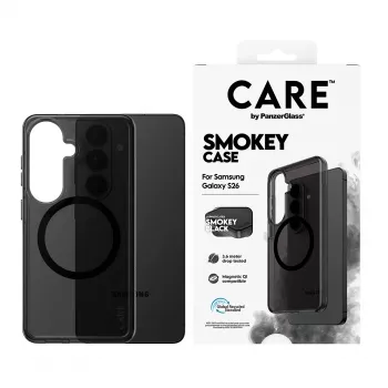 Aizsargmaciņa PanzerGlass CARE™ Smokey Case ar Melnu Qi Samsung Galaxy S26
