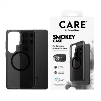 Aizsargmaciņš PanzerGlass CARE Urban Explorer Case Smokey ar Black Qi Samsung Galaxy S26 Ultra