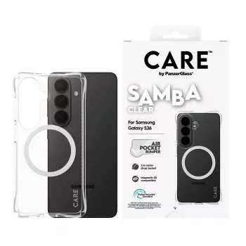 Aizsargmaciņš PanzerGlass CARE Samba Caurspīdīgs ar Balto Qi Samsung Galaxy S26