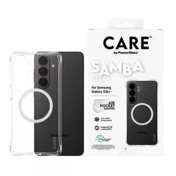 PanzerGlass CARE™ by ® Samba Maciņš Caurspīdīgs ar Balto Qi Samsung Galaxy S26+