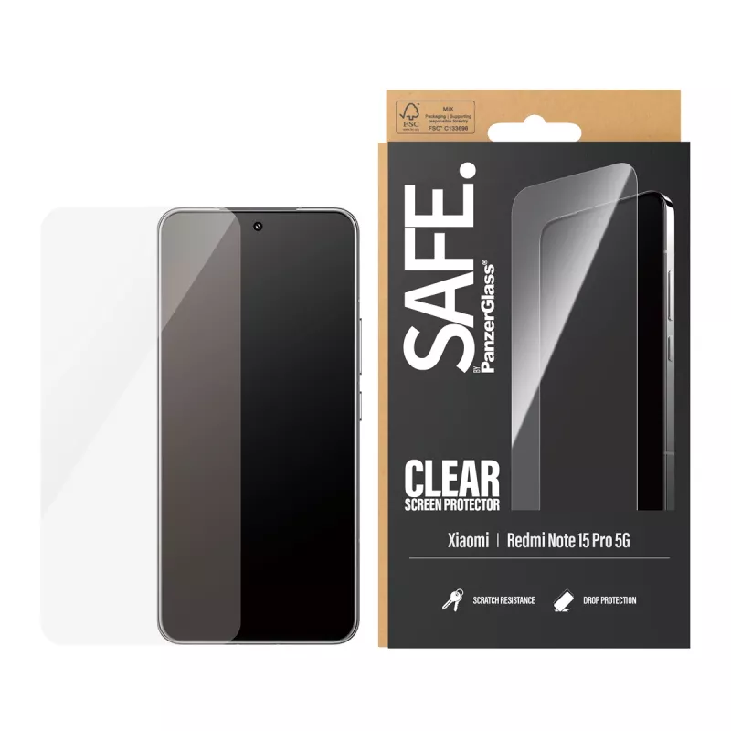 PanzerGlass SAFE. by ® Ekrāna aizsargs Xiaomi Redmi Note 15 Pro 5G | Ultra-Wide Fit