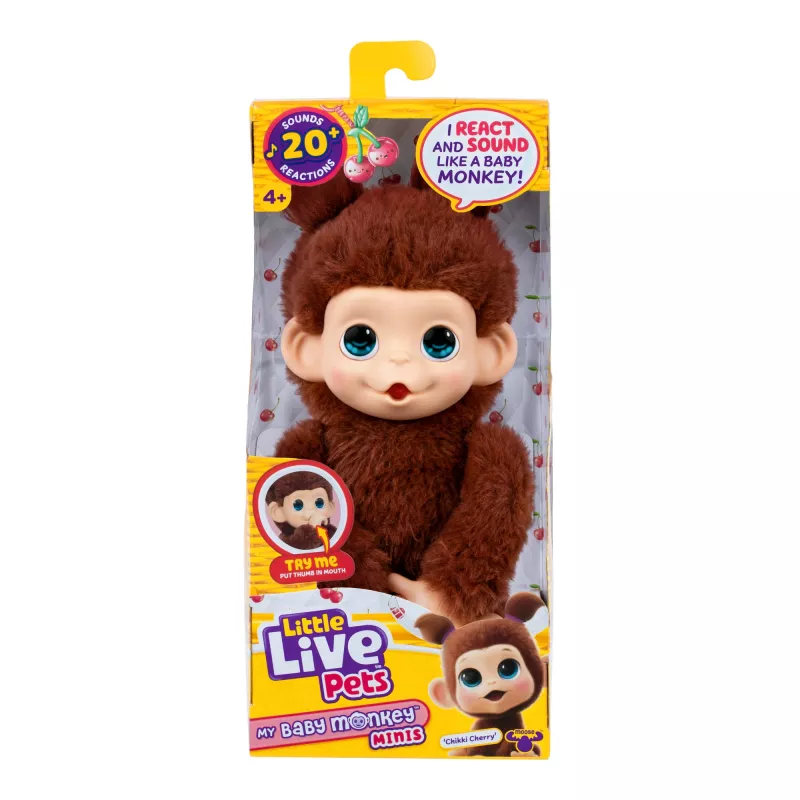 Moose Toys Little Live Pets My Baby Monkey 'Chikki Cherry', Zēns/Meitene, 2 gadi, Skaņas