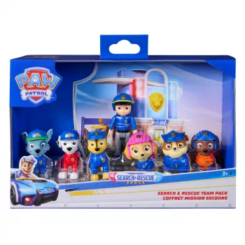 PAW Patrol Search & Rescue komandas komplekts ar 7 kolekcionējamām figūrām, ieskaitot Raideru un 6 kucēnus, bērnu rotaļlietas zēniem un meitenēm no 3 gadu vecuma