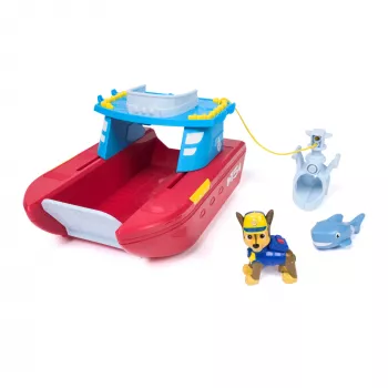 PAW Patrol Sea Patroller laiva ar Čeisu un haizivs figūru, 2 patruļas režīmi, rotaļlieta bērniem no 3 gadu vecuma