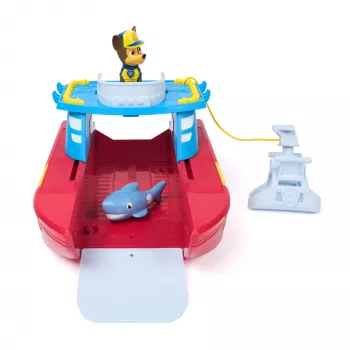 PAW Patrol Sea Patroller laiva ar Čeisu un haizivs figūru, 2 patruļas režīmi, rotaļlieta bērniem no 3 gadu vecuma