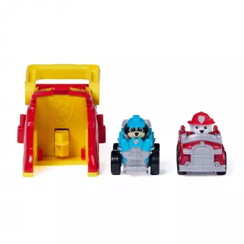 PAW Patrol Marshall Pup Squad Launcher ar Rex Transportlīdzekli 2-Paka, Bērnu Rotaļlietas Zēniem un Meitenēm no 3 Gadiem