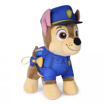 PAW Patrol: Meklēšanas un glābšanas Čeiss, mīkstā rotaļlieta ar lukturīša aksesuāru, pirmsskolas rotaļlietas, bērnu rotaļlietas zēniem un meitenēm, no 3 gadu vecuma, 25 cm