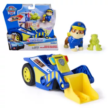 PAW Patrol: Meklēšanas un glābšanas komplekts — Rubble glābšanas buldozers ar 2 figūriņām, policijas auto ar atsitiena darbību, rotaļlietas zēniem un meitenēm no 3 gadu vecuma