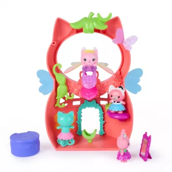Gabby's Dollhouse Fairylandia, Kitty Fairy Flutter-riffic rotaļu komplekts ar 12 daļām un ekskluzīvu Flutter-riffic gredzenu, bērnu rotaļlietas meitenēm un zēniem no 3 gadu vecuma