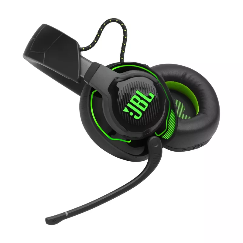 JBL Quantum 910X austiņas, vadu un bezvadu, spēlēm, USB Type-C, Bluetooth, melnas, zaļas