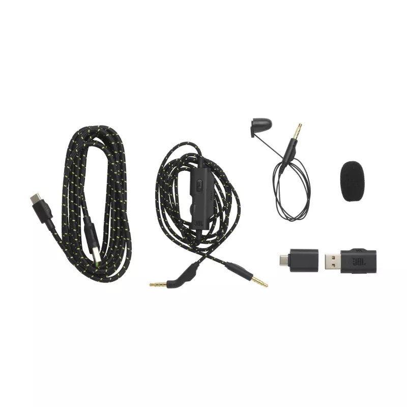 JBL Quantum 910X austiņas, vadu un bezvadu, spēlēm, USB Type-C, Bluetooth, melnas, zaļas