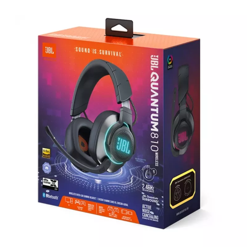 JBL Quantum 810 Bezvadu Spēļu Austiņas USB Type-C Bluetooth Melnas