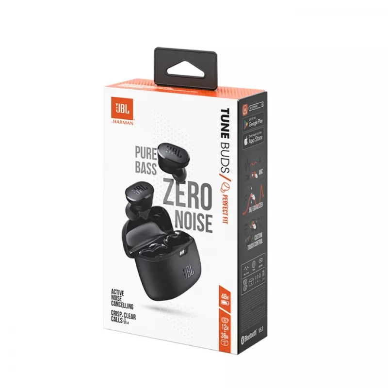 JBL Tune Buds Bezvadu Austiņas TWS Iekšauss Zvanu/Mūzikas Bluetooth Melnas