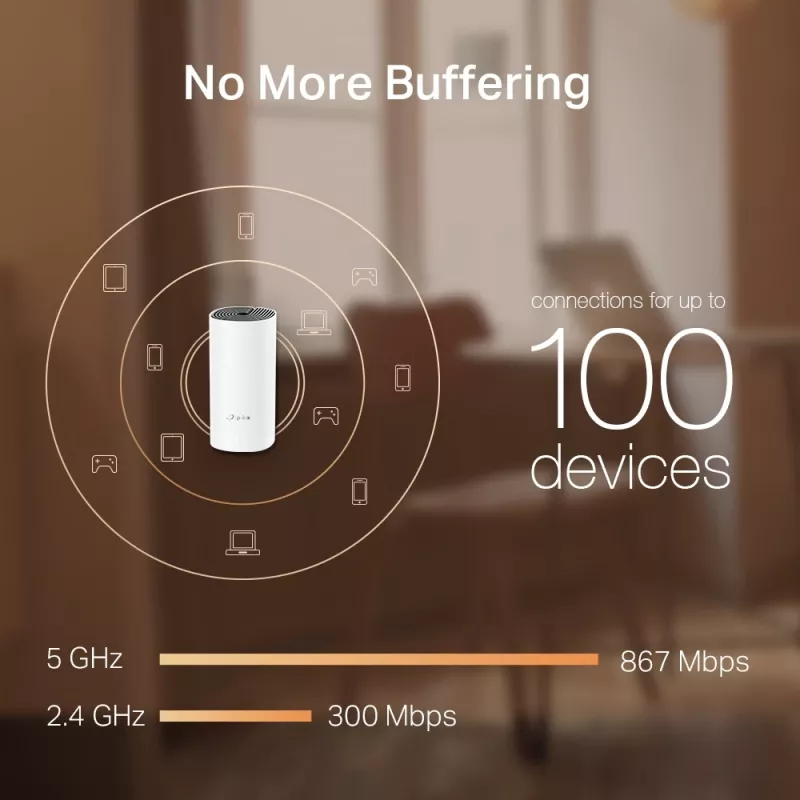 TP-Link Deco M4 AC1200 visas mājas Wi-Fi tīkla sistēma, 2 vienības, balta