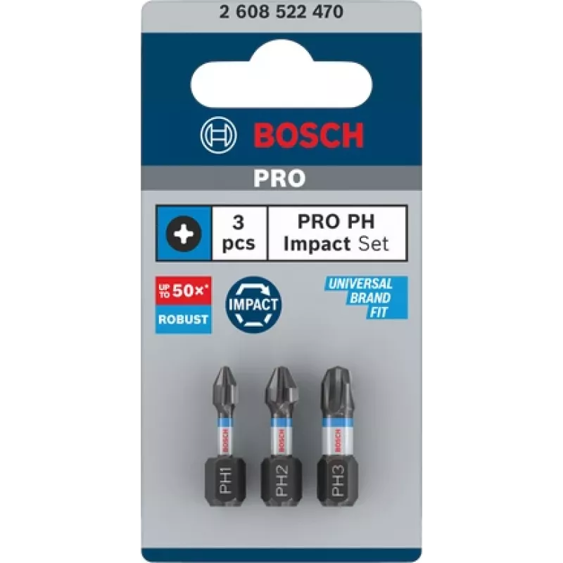 Bosch Phillips skrūvgriežu uzgaļu komplekts 3 gab. 2608522470