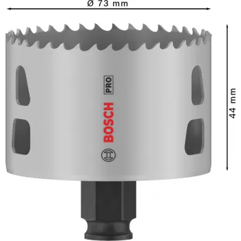 Bosch PRO Multi Material PC Plus cauruļzāģis, 44/73 mm, viens, urbšanai, ģipškartonam, metālam, krāsainajam metālam, plastmasai, mīkstajai koksnei, melns, pelēks, kobalta tērauds, HSS-Co