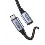Ugreen USB-C 3.1 pagarinātājkabelis, 1 m, USB C, USB 3.2 Gen 2 (3.1 Gen 2), 10 Gbit/s, Melns, Pelēks