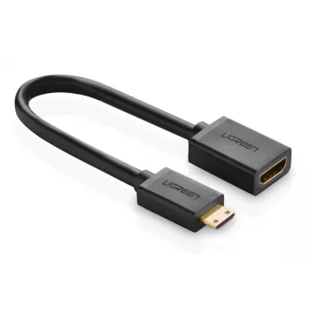 HDMI kabelis Ugreen 20137 Mini-HDMI vīriešu uz HDMI sieviešu melns zeltīts