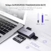 Karšu lasītājs UGREEN 50541 USB 3.2 Gen 1 (3.1 Gen 1) — CF, SD, MicroSD, Memory Stick, Tērauda krāsa, 5000 Mbit/s