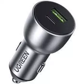 Ugreen 60980 universāls automobiļu lādētājs sudraba krāsā, ātrā uzlāde, 36 W