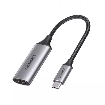 UGREEN 70444 video kabeļa adapteris HDMI Type A (Standarta) USB Type-C, alumīnijs, melns