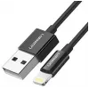 Ugreen 80823 US155 mobilā telefona kabelis Melns 2 m USB A Lightning