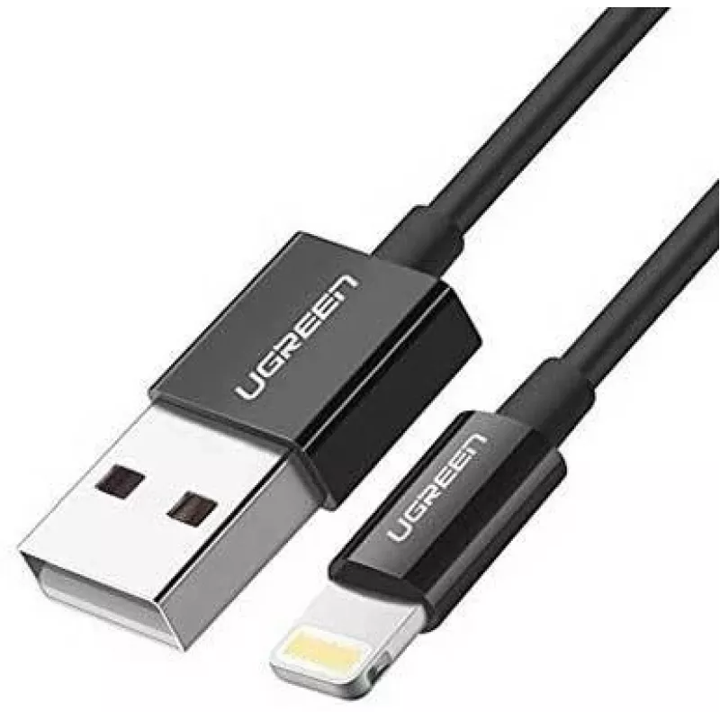 Ugreen 80823 US155 mobilā telefona kabelis Melns 2 m USB A Lightning
