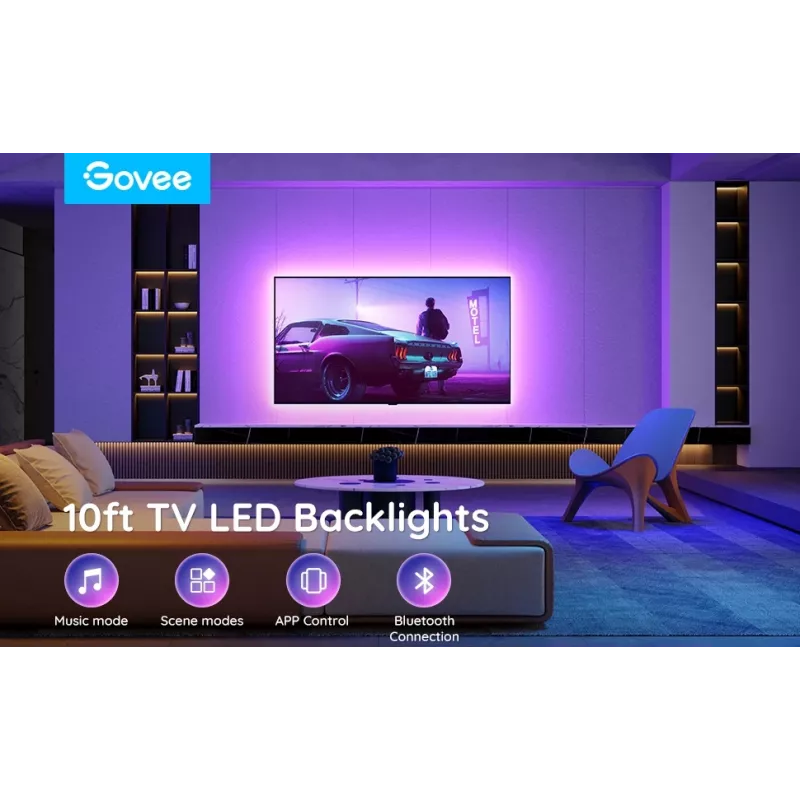 LED fona apgaismojuma lente Govee H6178 RGB 46–60 collu televizoriem, modelis H61780A1