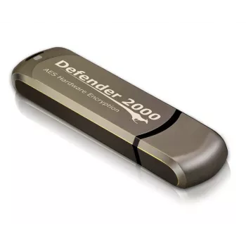 Kanguru Defender 2000 FIPS 140-2 sertificēts, 16 GB USB zibatmiņa, USB Type-A 2.0, brūna