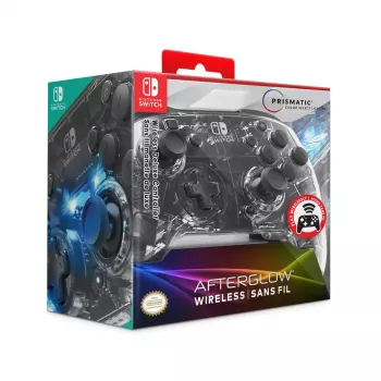PDP Afterglow Black Transparent bezvadu spēļu kontrolieris Nintendo Switch, Switch Lite, Switch OLED