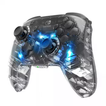 PDP Afterglow Black Transparent bezvadu spēļu kontrolieris Nintendo Switch, Switch Lite, Switch OLED