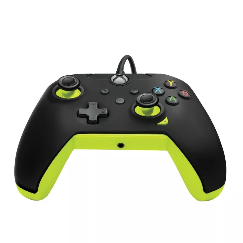 Vadu PDP Fuse Carbon spēļu kontrolieris Electric Black Xbox Series X|S, Xbox One un Windows — USB-C, 2.43 m kabelis, D-pad, Menu/Share/View pogas