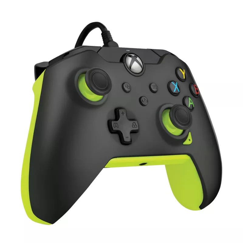 Vadu PDP Fuse Carbon spēļu kontrolieris Electric Black Xbox Series X|S, Xbox One un Windows — USB-C, 2.43 m kabelis, D-pad, Menu/Share/View pogas
