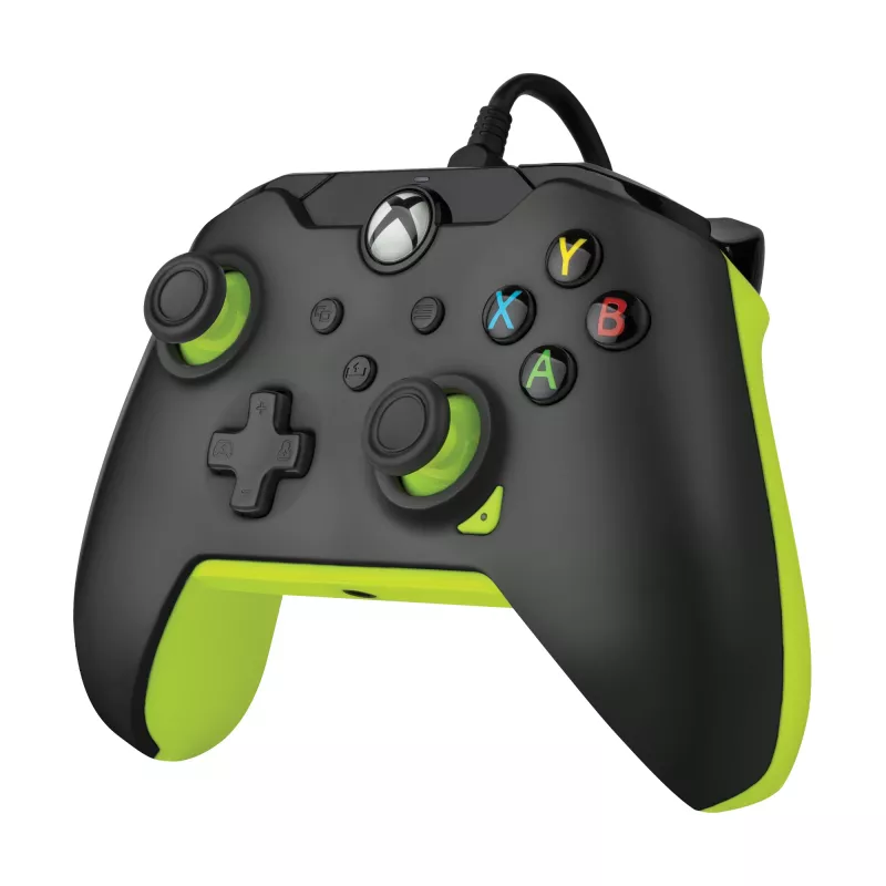 Vadu PDP Fuse Carbon spēļu kontrolieris Electric Black Xbox Series X|S, Xbox One un Windows — USB-C, 2.43 m kabelis, D-pad, Menu/Share/View pogas