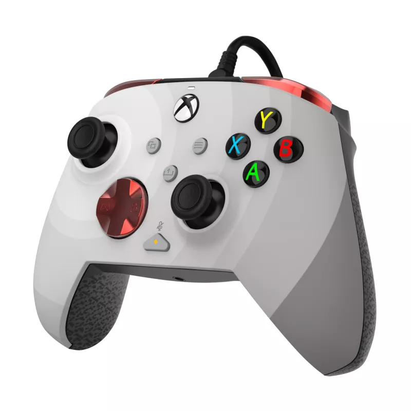 Spēļu kontrolieris PDP Rematch Advanced — vadu USB-C, PC, Xbox One, Xbox Series X|S — melns/sarkans/balts, 2,43 m kabelis