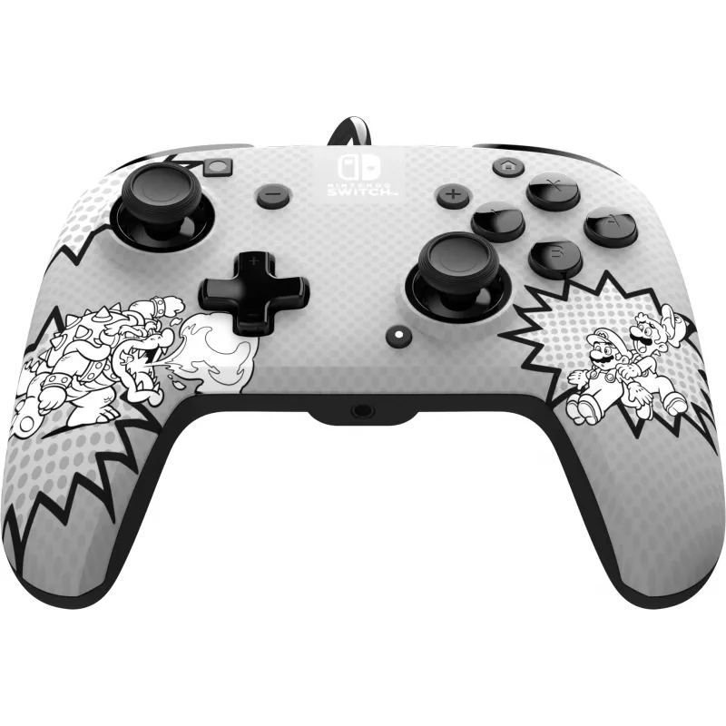 PDP REMATCH Comic Attack vadu spēļu kontrolieris Nintendo Switch, Switch OLED, melns/pelēks/balts