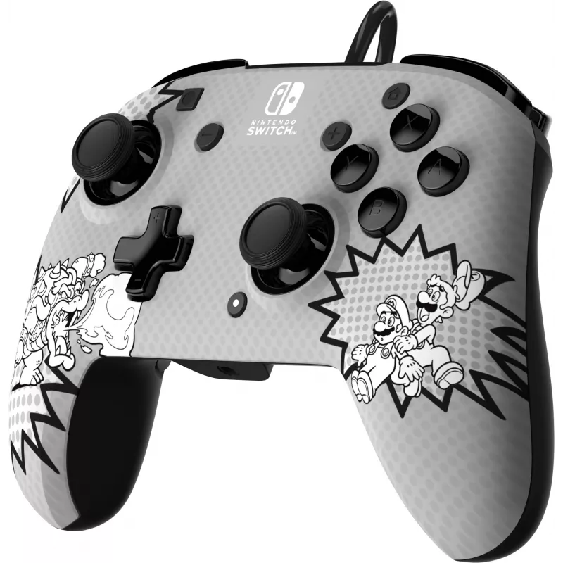PDP REMATCH Comic Attack vadu spēļu kontrolieris Nintendo Switch, Switch OLED, melns/pelēks/balts