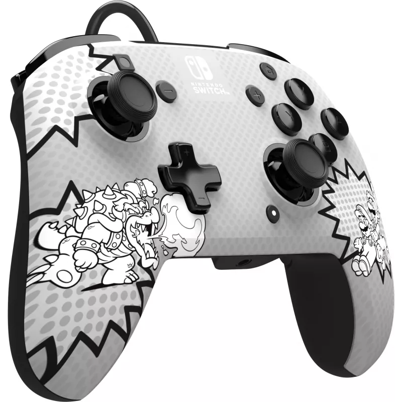 PDP REMATCH Comic Attack vadu spēļu kontrolieris Nintendo Switch, Switch OLED, melns/pelēks/balts