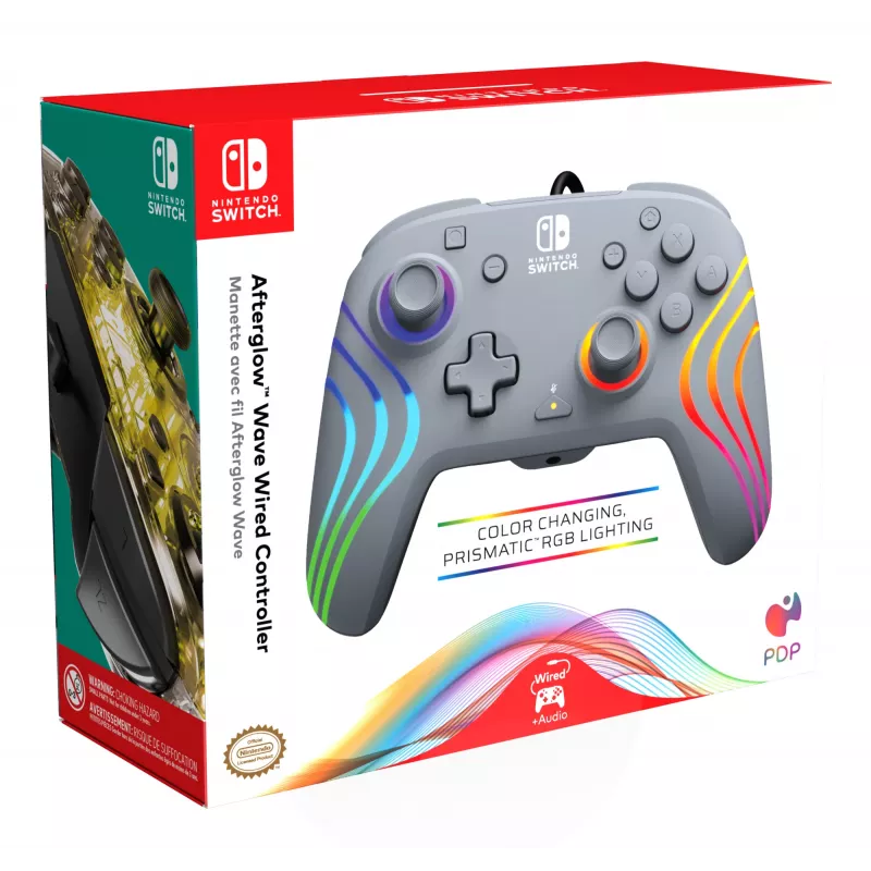 PDP Afterglow Wave Grey vadu spēļu kontrolieris Nintendo Switch, Nintendo Switch OLED