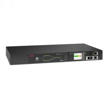 APC NetShelter Rack Automātiskais pārslēdzējs, 1U, 15A, 100/120V, 5-15 ieeja, 10 5-15R izeja, 50/60Hz
