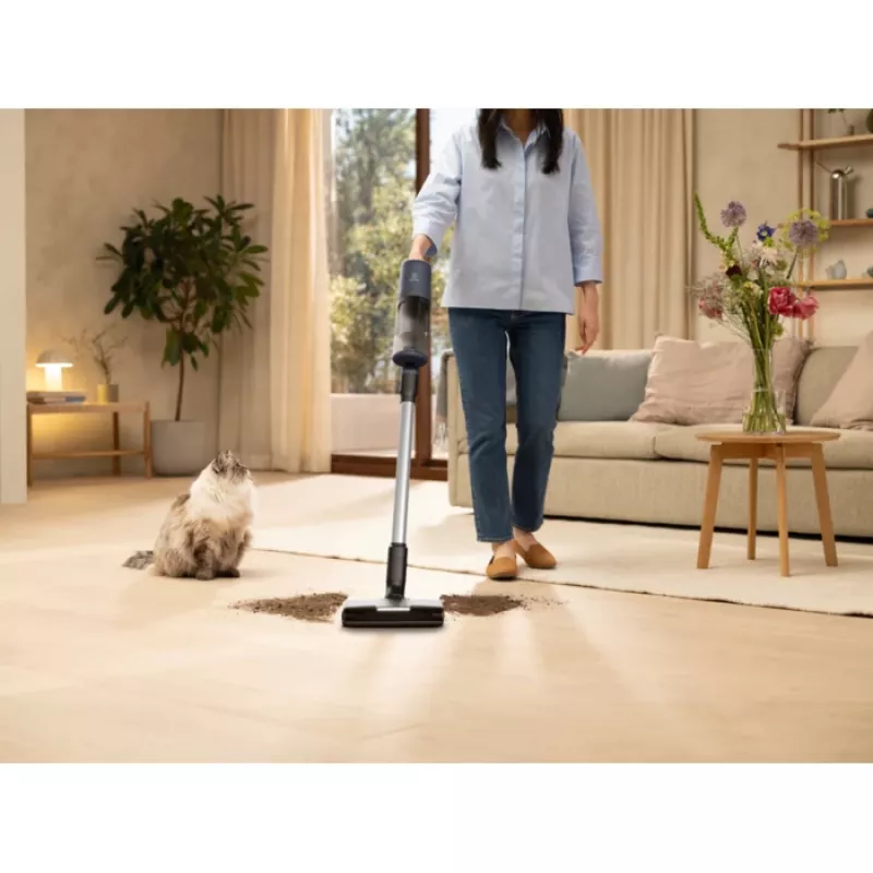 Electrolux EP61H21WET 2-in-1 stick putekļu sūcējs, bezvadu, akumulatora, bez maisa, 0.6 L, 85 W, zils, 2.5 Ah