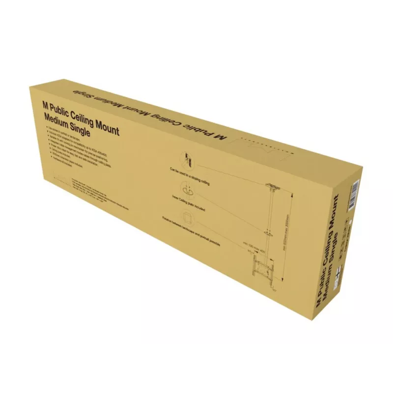 Multibrackets M Publiskie griestu stiprinājums Medium Single Balts 3000 Maks. svars 30 kg Min. ekrāns 32 collas Maks. ekrāns 55 collas
