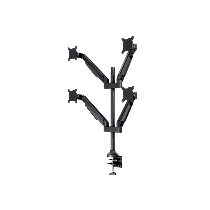 Monitora roka MULTIBRACKETS M VESA Gāzes Pacelšanas Rokas Quad Melns HD — skava/skrūve, 84 kg, VESA 75×75–100×100, 15 collas–32 collas, slīpums -45°–75°