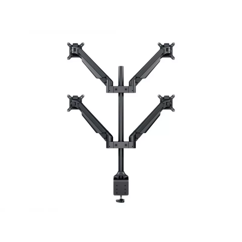 Monitora roka MULTIBRACKETS M VESA Gāzes Pacelšanas Rokas Quad Melns HD — skava/skrūve, 84 kg, VESA 75×75–100×100, 15 collas–32 collas, slīpums -45°–75°