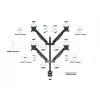 Monitora roka MULTIBRACKETS M VESA Gāzes Pacelšanas Rokas Quad Melns HD — skava/skrūve, 84 kg, VESA 75×75–100×100, 15 collas–32 collas, slīpums -45°–75°